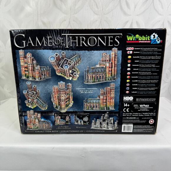 Wrebbit Game of Thrones The Red Keep 3D Puzzle: 845 Pieces New! - Picture 2 of 9